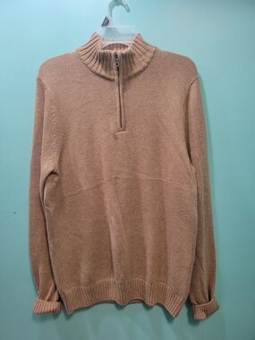 croft & barrow Men's Zip-Neck Sweater in Tan